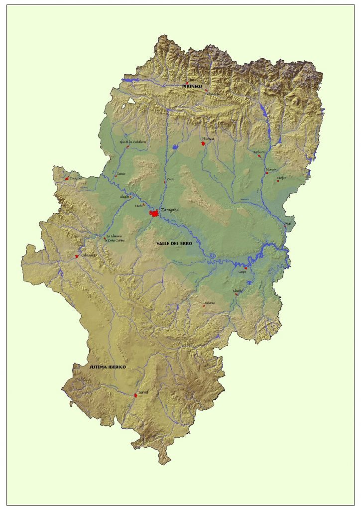 mapa de las efas de aragon